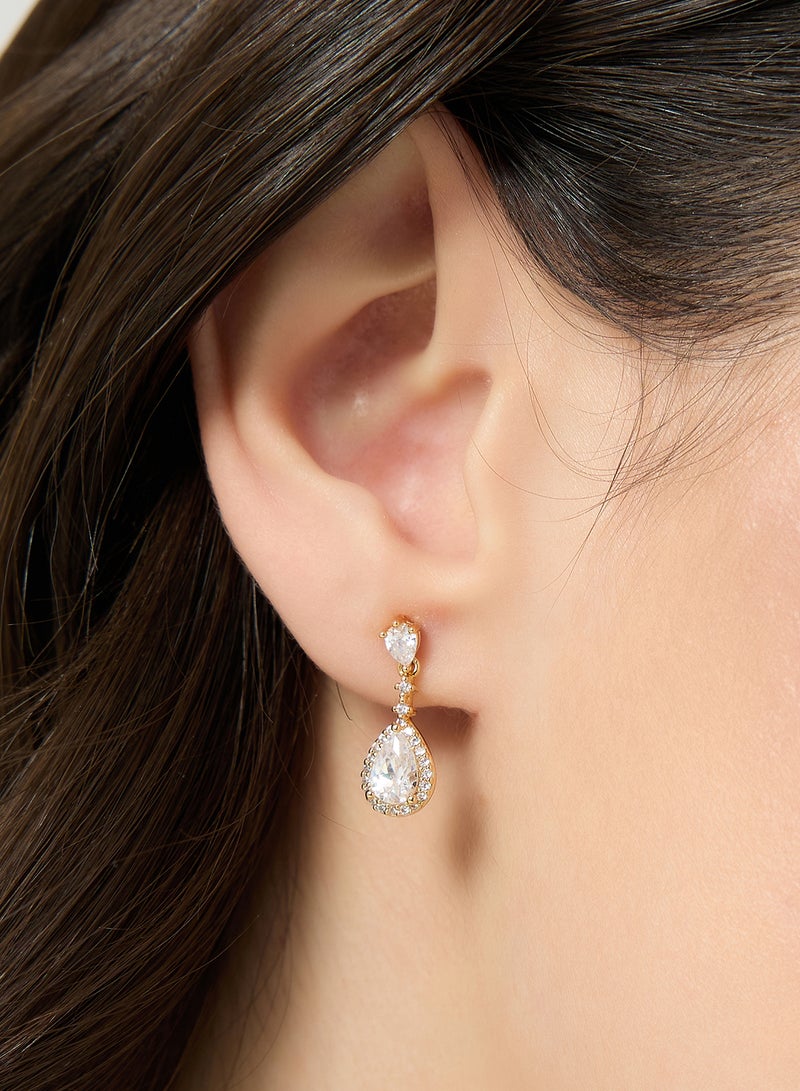 Ella Limited Edition Drop Down Diamonte Embellished Earrings - Image 4